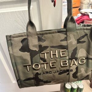 Marc Jacobs Green and Brown Camouflage Tote Bag